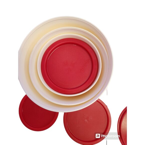 Set of 4 Tupperware Large Storage Containers Nesting 2416B 2418B 2420D 2422B Red - Picture 4 of 8
